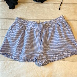 Blue Striped Women's Shorts